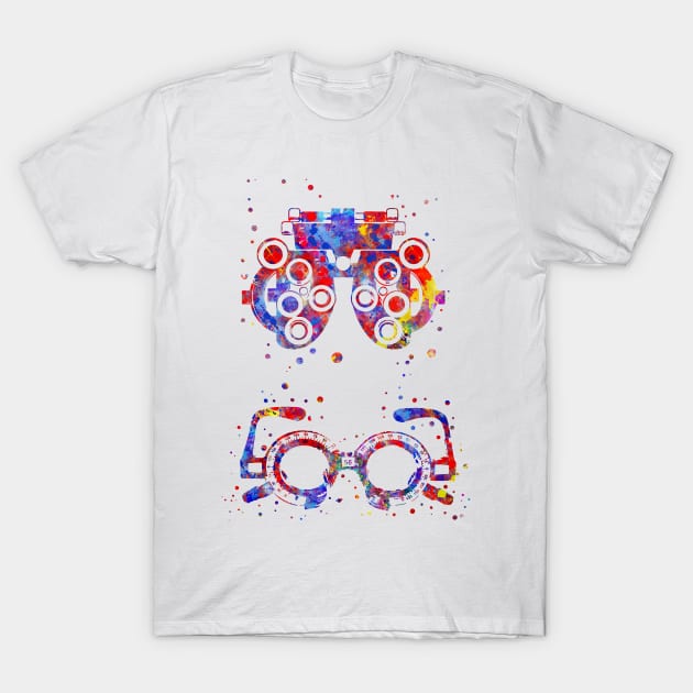 Optical Lens Trial Frame Eyeglass Optometry T-Shirt by RosaliArt